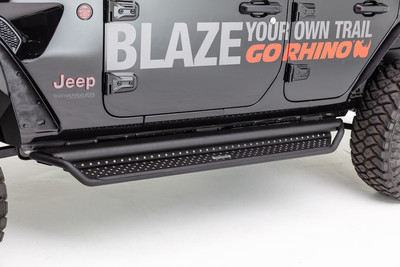 Go Rhino Dominator Extreme D1 SideSteps (Complete Kit w/SideStep + Brackets) for 2007-2018 Jeep Wrangler JK, Black - Part #D14926T