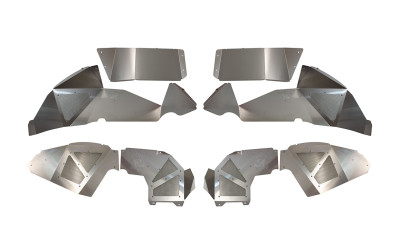 Fishbone Offroad 2018-2025 Jeep Wrangler JL Front/Rear Set of 4 Aluminum Raw Inner Fenders - FB33108