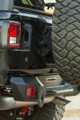 Go Rhino Rockline Spare Tire Relocation for 2018-2026 Jeep Wrangler JL/JLU, Textured Powder Coat - Part #372000T