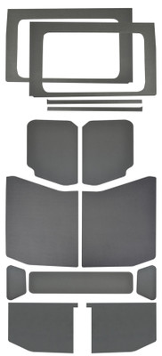 DEI 2018-2025 Jeep Wrangler JL 4-Door Leather Look Headliner Complete Kit 13-pc - Gray - 50181