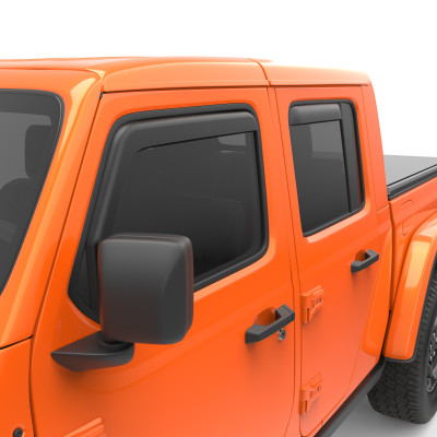 EGR Window Visor, Matte Black | 2018-2026 Jeep Wrangler JL SlimLine In-Channel Set of 4 | egr575255