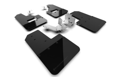 Rally Armor 2021-2023 Ford Bronco (Plstc Bmpr + RB - NO Rptr/Sprt) Blk Mud Flap w/Met. Blk Logo