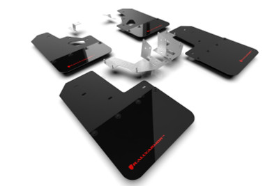 Rally Armor 2021-2023 Ford Bronco (Plstc Bmpr + RR - NO Rptr/Sprt) Blk Mud Flap w/Red Logo