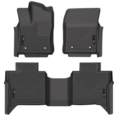 Husky Liners WeatherBeater CC CrewMax Front & 2nd Row Seating Floor Liner, Black for 2022-2023 Toyota Tundra - Part #99481