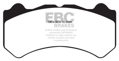EBC 08-11 Nissan GT-R (R35) 3.8 Twin Turbo (Cast Iron Rotors) Bluestuff Front Brake Pads