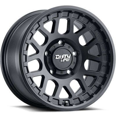 Dirty Life 9306 Mesa Matte Black Wheel 17x9 | 5x127 BC (5x5) | -12 Offset - fits Jeep Wrangler JL 2018-2026, Jeep Wrangler JK 2007-2018, Jeep Gladiator JT 2020-2026, Jeep Commander 2006-2010, Chevrolet C/K1500 2WD 1967-1998, and 7 more