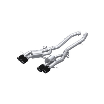 MBRP Exhaust T304 Stainless Steel, 3" Axle-Back, Quad Rear Exit with Carbon Fiber Tips, Active for 2021-2024 BMW M4 G82/ M3 G80 3.0L - S45033CF