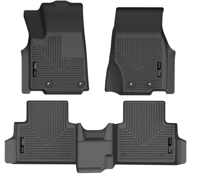 Husky Liners WeatherBeater FR+2nd Row Seating Floor Liner, Black for 2021-2026 Jeep Grand Cherokee L - Part #95141