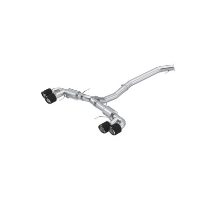 MBRP 2009-2024 Nissan GTR 3.8L Stainless Steel 3.5in Cat-Back, Dual Split Rear Quad Carbon Tips - S44073CF