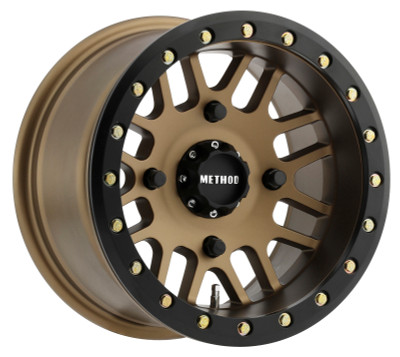Method MR406 UTV Beadlock 14x10 5+5/-2mm Offset 4x156 132mm CB Method Bronze w/Matte Blk Ring Wheel