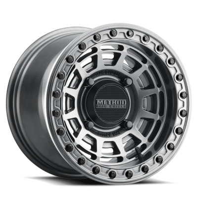 Method MR415 UTV Polaris Beadlock 15x10 / 6+4/25mm Offset / 4x156 / 132 CB Graphite Wheel - Gloss Graphite Ring
