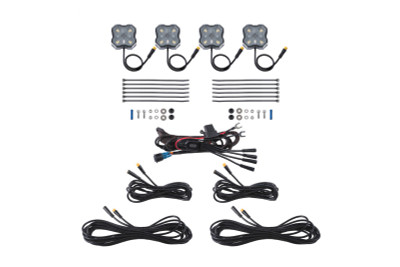 Diode Dynamics Stage Series Single Color LED Rock Light - White Diffused M8 (4-pack)