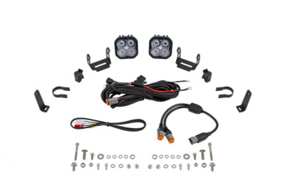 Diode Dynamics SS3 LED Bumper 1 1/2 In Roll Bar Kit Pro - White Combo (Pair)