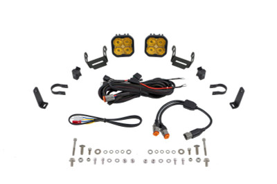 Diode Dynamics SS3 LED Bumper 1 1/2 In Roll Bar Kit Pro - Yellow SAE Fog (Pair)