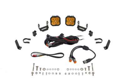 Diode Dynamics SS3 LED Bumper 1 1/2 In Roll Bar Kit Max - Yellow SAE Fog (Pair)