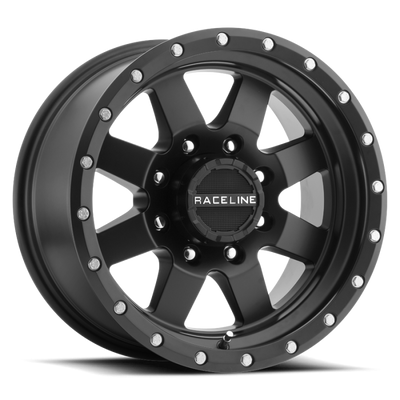 Raceline 935B Defender Satin Black Wheel 17x9 | 5x127 BC (5x5) | +0 Offset - fits Jeep Wrangler JL 2018-2026, Jeep Wrangler JK 2007-2018, Jeep Gladiator JT 2020-2026, Jeep Commander 2006-2010, Chevrolet C/K1500 2WD 1967-1998, and 7 more