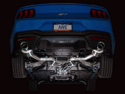AWE 2024-2025 Ford Mustang GT Fastback S650 RWD Touring Catback Exhaust w/ Dual Chrome Silver Tips - 3015-32650