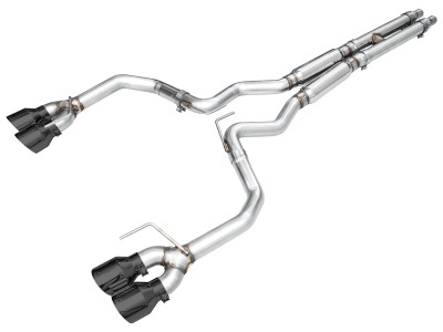 AWE 2024-2025 Ford Mustang Dark Horse S650 RWD Track Edition Catback Exhaust w/ Quad Diamond Black Tips - 3020-43375