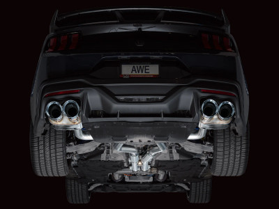 AWE Tuning 2024-2026 Ford Mustang Dark Horse S650 RWD SwitchPath Catback Exhaust w/ Quad Chrome Silver Tips | 3025-42375