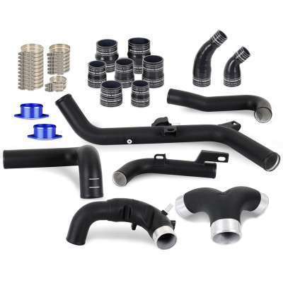 Mishimoto 2021-2024 Ford Bronco 2.7L High-Mount Intercooler Pipe Upgrade Kit - Wrinkle Black