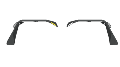 Road Armor Stealth Wide Front Fender Flare Body Armor with LED DRL - 2018-2025 Jeep Wrangler JL | Gladiator JT - Textured Black - 518AFFWB