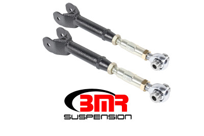 Shop in-stock special deals on BMR 2016-2024 6th Gen Camaro Lower Trailing Arms w/ On-Car Adj. Rod Ends - Black Hammertone - TCA061H from JustBoltOns.com. Military & First Responder Discounts Available.