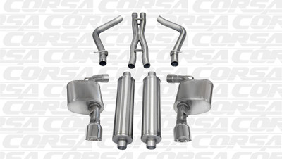 Corsa 14464 Xtreme Polished Single 4.5" Dual Rear Cat-Back for 2012-2013 Dodge Charger SRT-8 6.4L V8