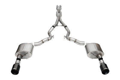 Corsa Xtreme 3.0in Cat-Back Exhaust 4.5in Straight Black Tips | 2024+ Mustang GT Convertible (w/o Active Valves) - 21271BLK