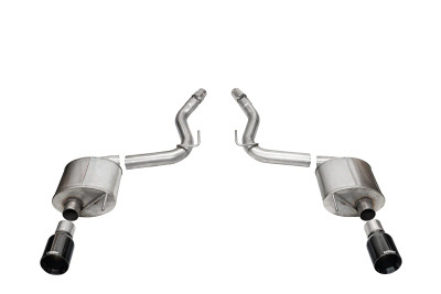 Corsa Touring 3.0in Axle-Back Exhaust 4.5in Straight Black Tips | 2024+ Mustang GT Coupe (w/o Active Valves) - 21257BLK.