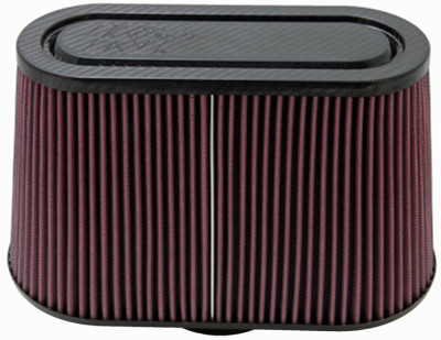 K&N Universal Filter with Carbon Fiber Top & Base-12in Base O/S Length x 6in Base O/S Width x 7in H