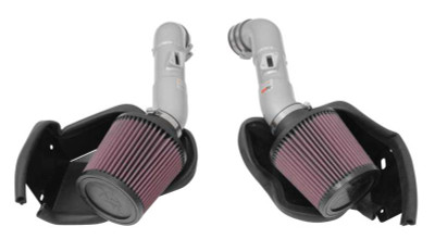 K&N 14-15 Infiniti Q50 3.7L V6 Dual Silver Typhoon Short Ram Intakes