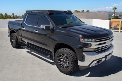 Go Rhino E-BOARD E1 Electric Running Boards for 2019-2023 Chev Silverado 1500 & 20-23 25/3500HD CC, Textured Black - Part #20404887PC