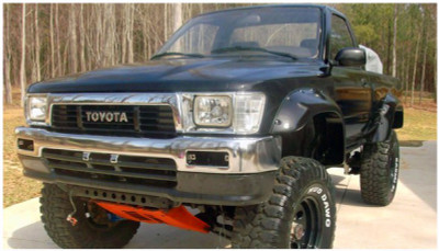 Bushwacker 89-95 Toyota Cutout Style Flares 2pc - Black