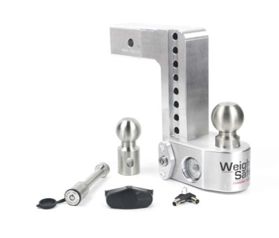 Weigh Safe 8in Drop Hitch w/Built-in Scale & 2.5in Shank (10K/18.5K GTWR) w/WS05 - Aluminum