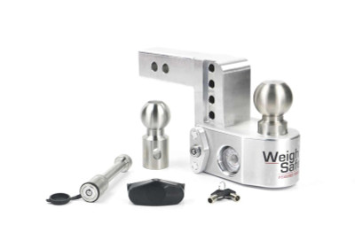 Weigh Safe 4in Drop Hitch w/Built-in Scale & 2in Shank (10K/12.5K GTWR) w/WS05 - Aluminum