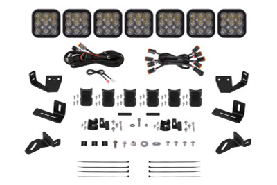 Diode Dynamics Prinsu/Sherpa Roof Racks- SS5 7-Pod CrossLink Mounting Kit - Pro White Driving