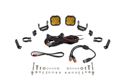 Diode Dynamics SS3 LED Bumper 1 3/4 In Roll Bar Kit Max - Yellow SAE Fog (Pair)