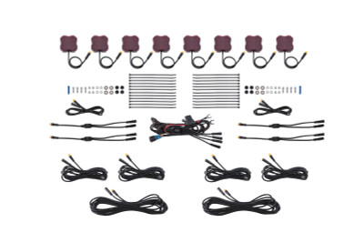 Diode Dynamics Stage Series Single Color LED Rock Light - Red M8 (8-pack)