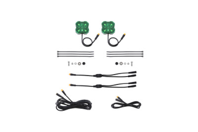 Diode Dynamics Stage Series Single Color LED Rock Light - Green M8 (2-pack)