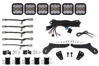 Diode Dynamics 17-20 Ford Raptor SS5 Grille CrossLink Lightbar Kit - Pro White Combo
