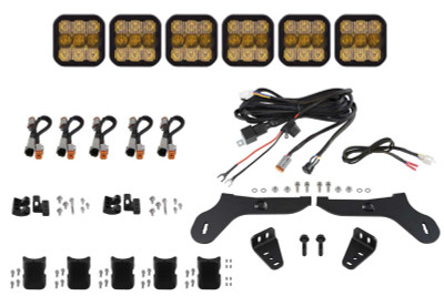 Diode Dynamics 17-20 Ford Raptor SS5 Grille CrossLink Lightbar Kit - Sport Yellow Combo