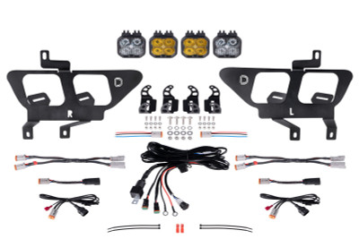 Diode Dynamics 21-22 Ford F-150 SS3 LED Fog Pocket Kit - Yellow Sport