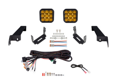 Diode Dynamics 18-21 Jeep JL Wrangler SS5 Bumper LED Pod Light Kit - Sport Yellow Driving