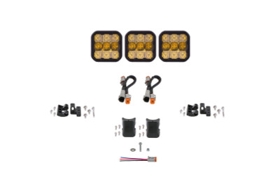 Diode Dynamics SS5 Pro Universal CrossLink 3-Pod Lightbar - Yellow Combo