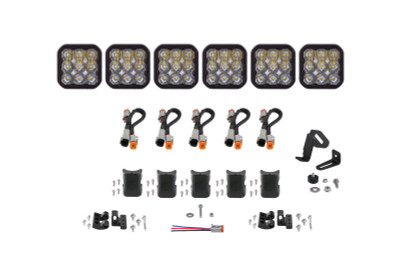 Diode Dynamics SS5 Sport Universal CrossLink 6-Pod Lightbar - White Driving
