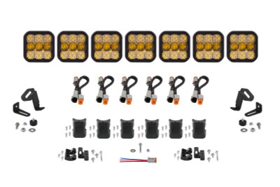 Diode Dynamics SS5 Sport Universal CrossLink 7-Pod Lightbar - Yellow Combo