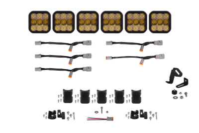 Diode Dynamics SS5 Pro Universal CrossLink 6-Pod Lightbar - Yellow Combo