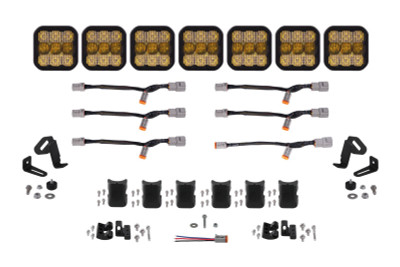 Diode Dynamics SS5 Pro Universal CrossLink 7-Pod Lightbar - Yellow Combo