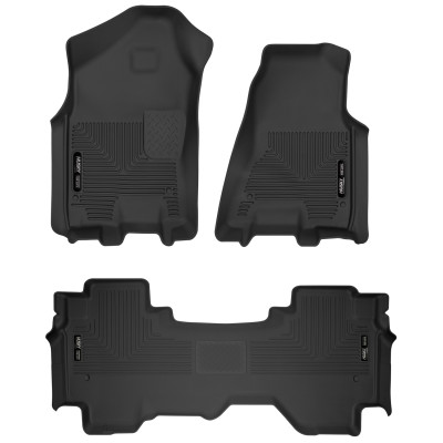 Husky Liners X-act Contour Front + 2nd Row Seating Floor Liner Set, Black for 2019-2024 Dodge Ram 1500 - Part #53698