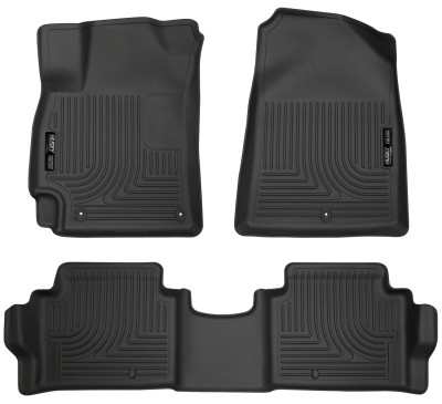 Husky Liners WeatherBeater Front and Second Row Floor Liners, Black for 2017-2020 Hyundai Elantra - Part #98871